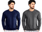 Noble Monk MenS Round T Shirt (Combo Pack Of 2) -Regular Fit |Full Sleeves |Solid Pattern | Casual T-Shirt For Men