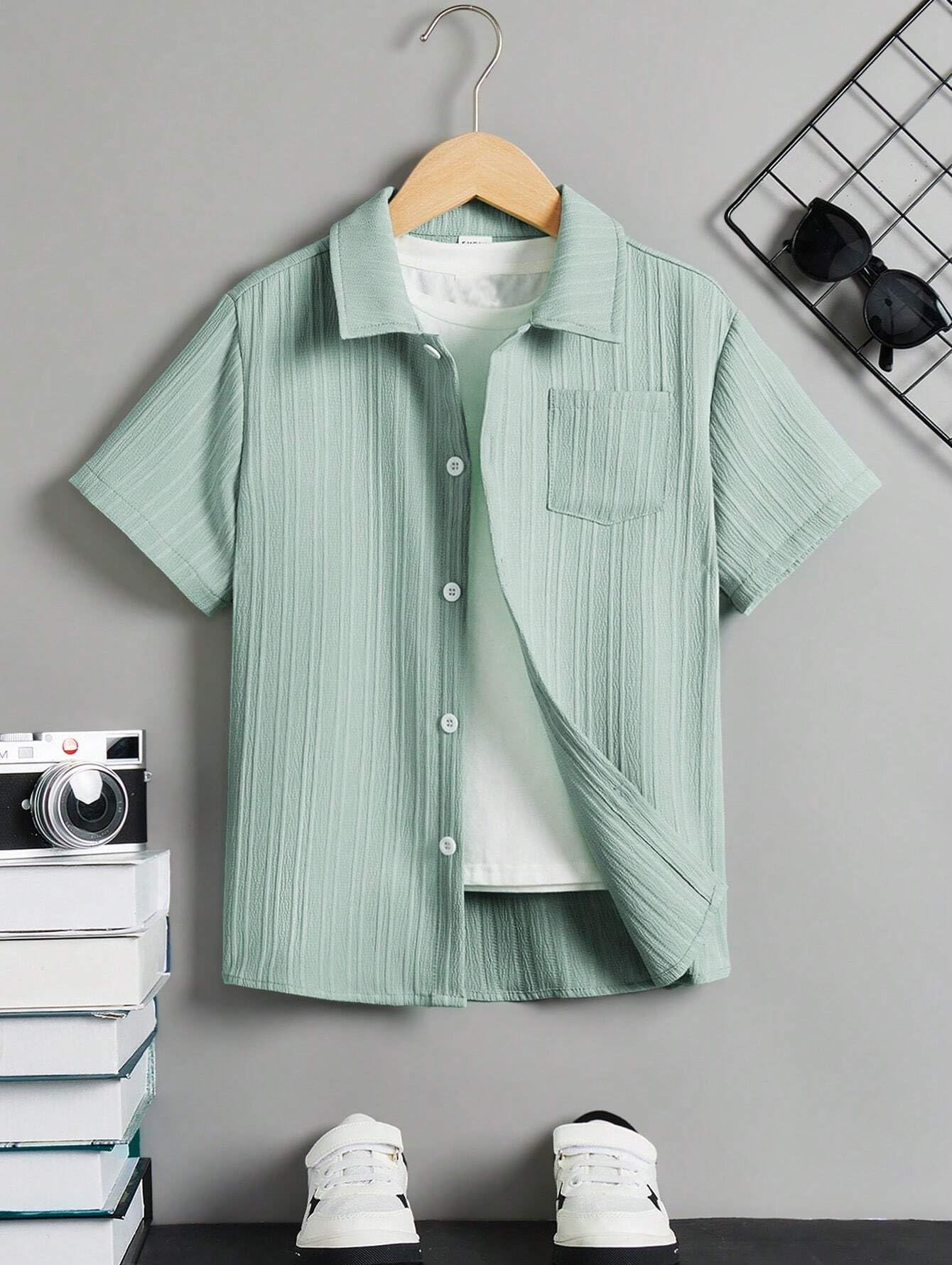 TAGAS Boys Regular Fit Shirt (BS-2033(Combo)_Mint-RAMA