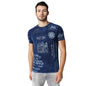 Pepe Jeans Men Cotton Printed Fitted T-Shirt (Pm508832_Indigo M), Blue