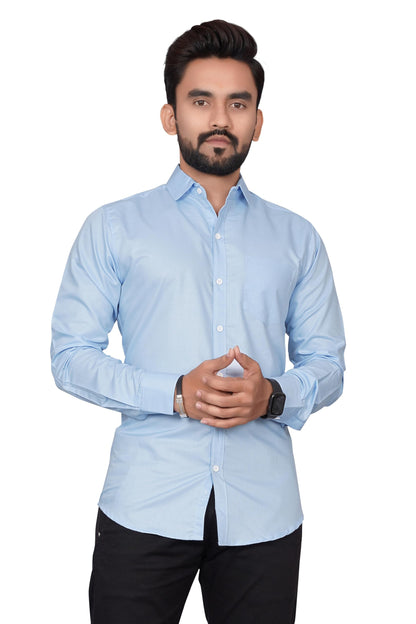 Besix Full Sleeve Blue Formal Shirt For Men Cotton Regular Fit Casual - Pure Premium Branded Shirts For Men Formal Stylish Slim