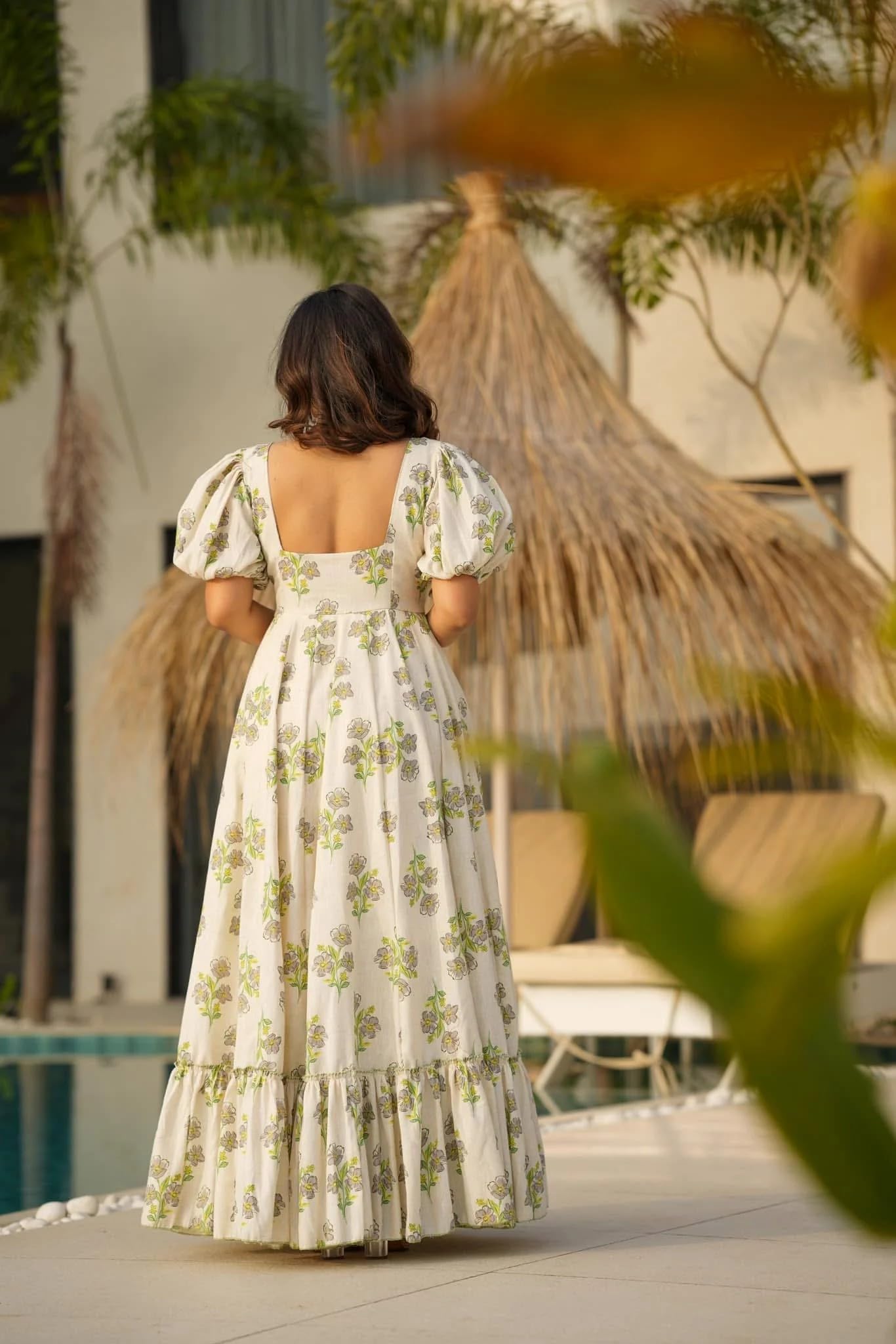Wedani Rayon Dress for Women Green