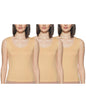 Rupa Softline Regular Fit Women Super Combed Cotton Tank top, Stretchable and Body-Hugging, Solid Color,Pack of 3 (221-3P_Skin 0