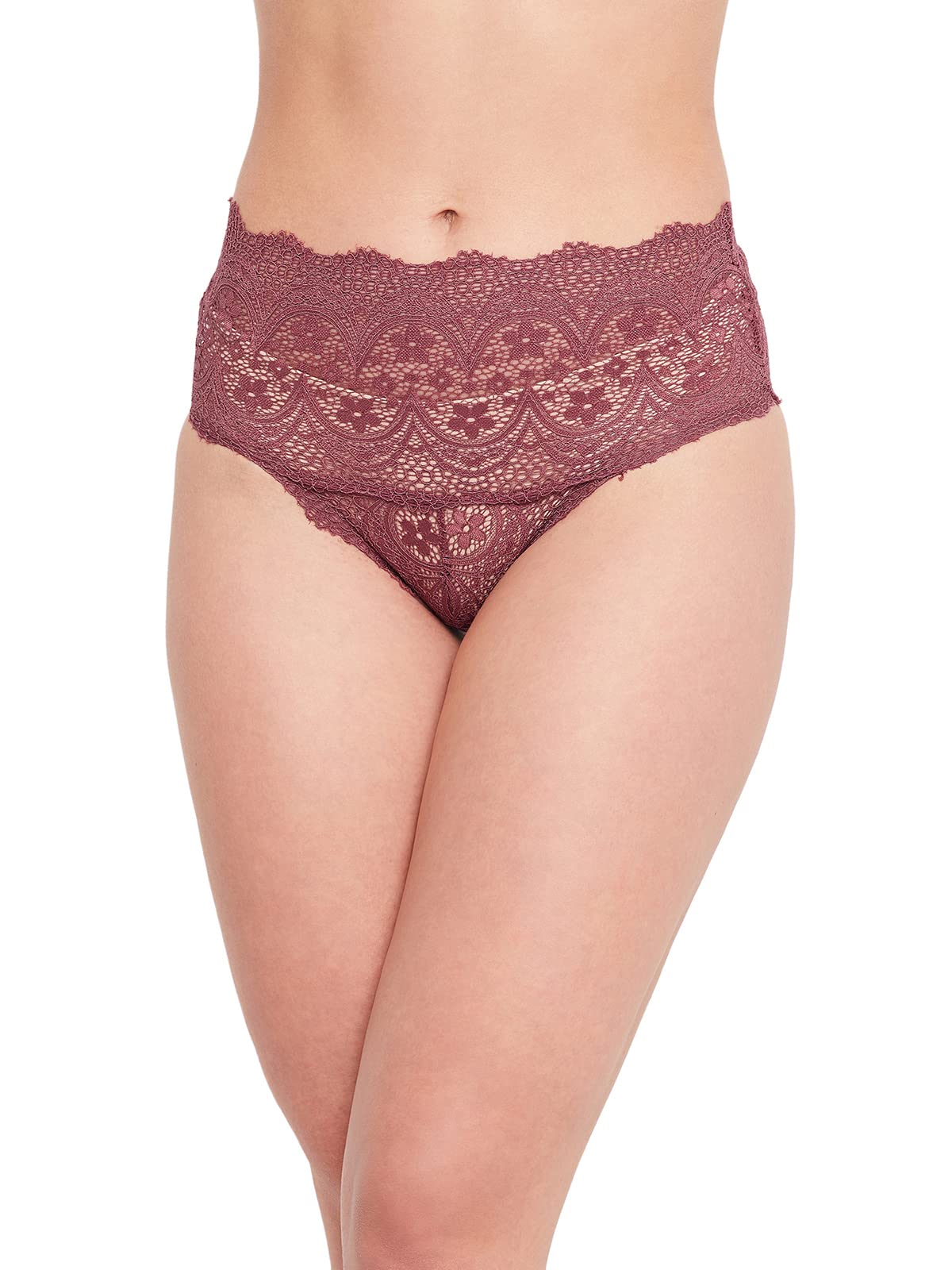Clovia Womens Lace Classic Hipster Panties (PN3489A22L_Pink_L)