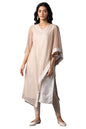 W Light Grey Geometric Printed Glitter WomenS Kurta Leggings Set