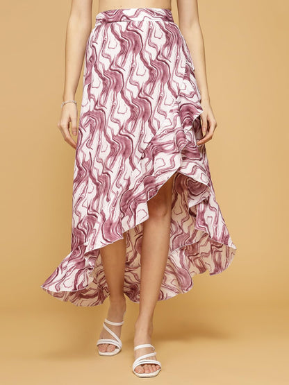OOMPH! Long Skirts for Women Pink - msk075