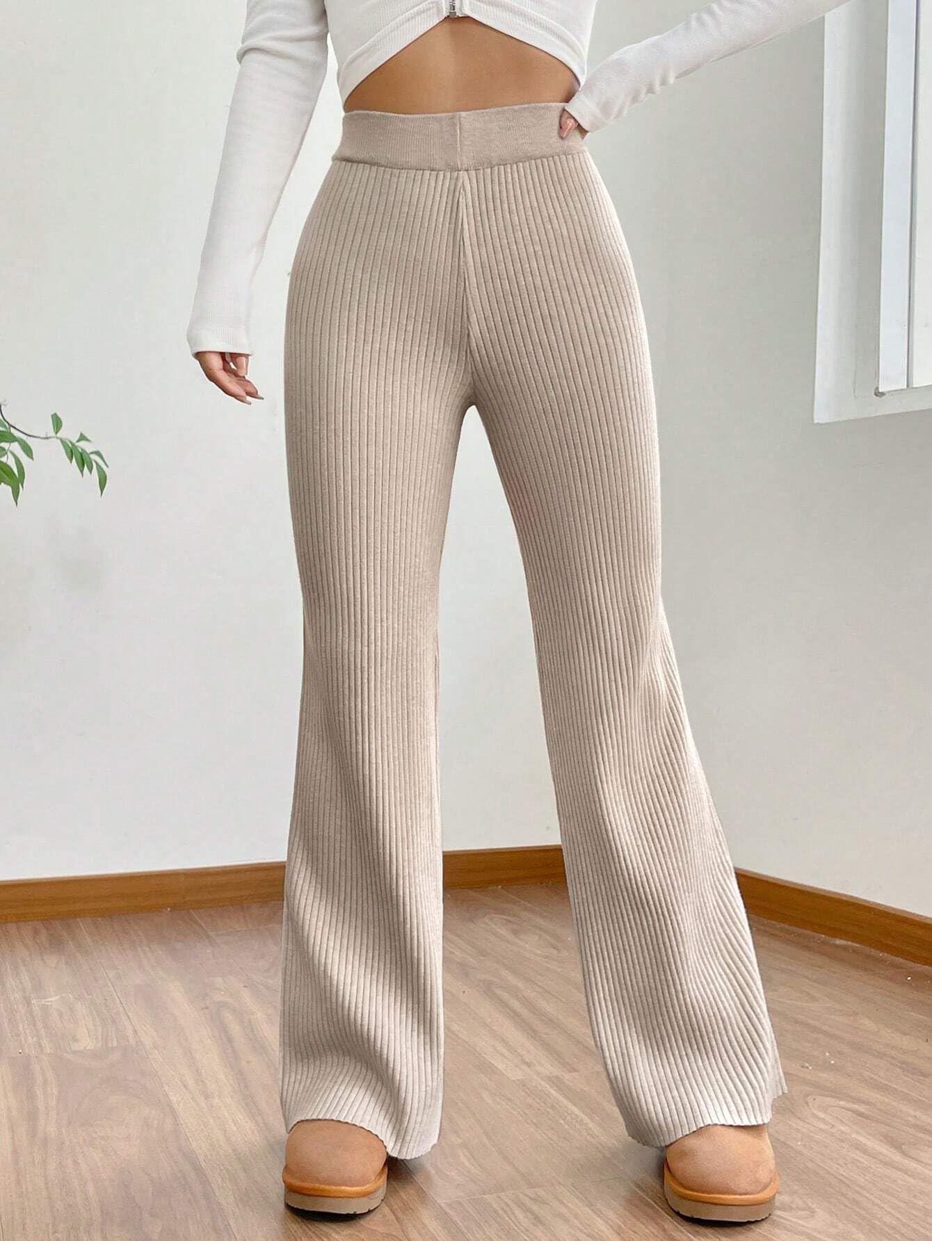 Tee Projekt Trousers for Women | Womens High-Waisted Pant | Women Trousers Pants Beige