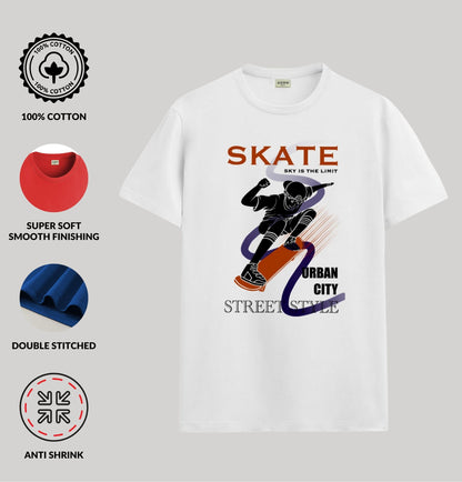 ADRO T Shirts for Boys & Girls | Skate Street Style Printed T-Shirt | Ages 3-14 | 100% Cotton Round Neck Tshirt for Boys |KRN-L2