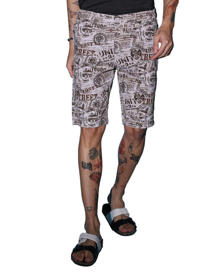 The Indian Garage Co Men Slim Fit Heritage Print Mid-Rise Shorts