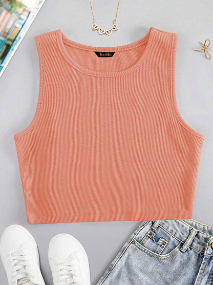 Toochki Tops for Woman | Spandex Top | Crop | Short | Western | for Jeans | Sleeveless | Stretchable | Dark Orange