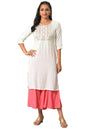 Aurelia Women White Zari Embroidered Festive Kurta