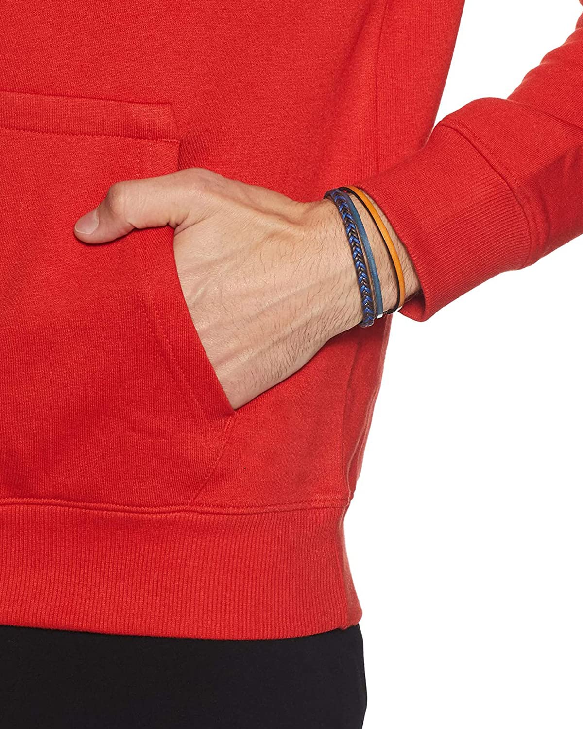 ADRO Men's Cotton Neck Hooded Sweatshirt (H22-M-FRL-RD_Red)