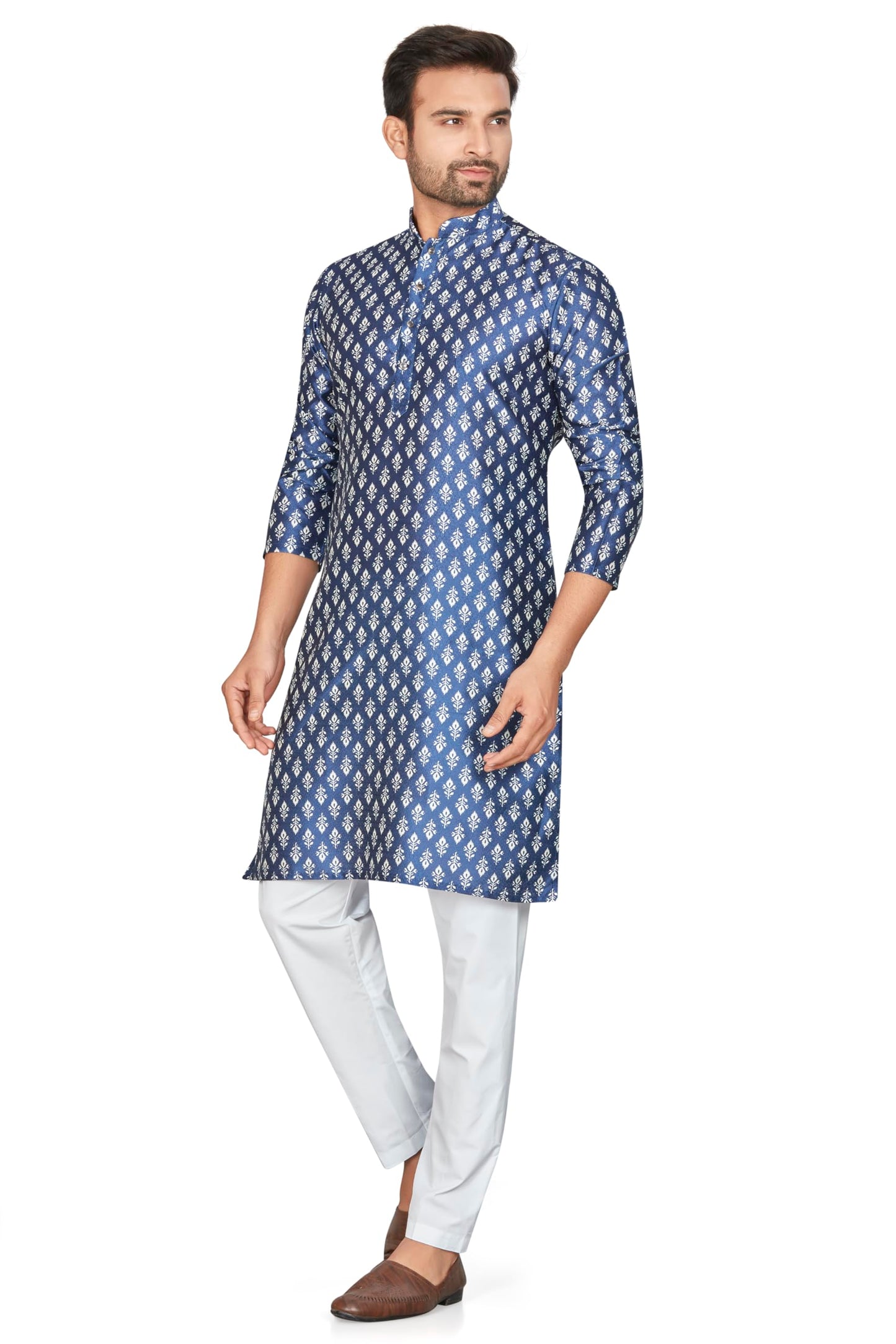 Be Active MenS Cotton Digital Print Regular Shirt (My21-22_Navy Blue