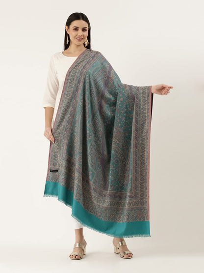 Pashmoda Women Noor Kashmiri Royal Paisley Design Jamawar Shawl (Size: 101 X 203 Cms)