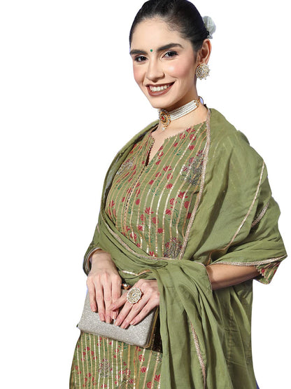 ishin Cotton Blend Women Salwar Suit Set