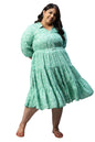 Aurelia Women Neptune Green Rayon Floral Printed A-Line Dress_22AUA13560P-504556_4XL