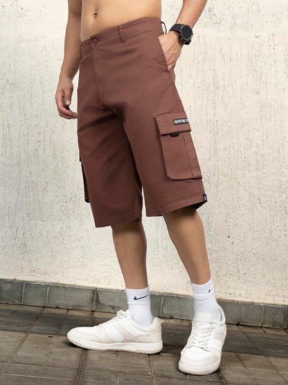 Hubberholme Men Cotton Relaxed Fit Mid-Rise Knee Length Shorts 3