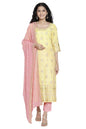 Aurelia Women's Viscose Solid Regular Kurta, Trouser & Duppata