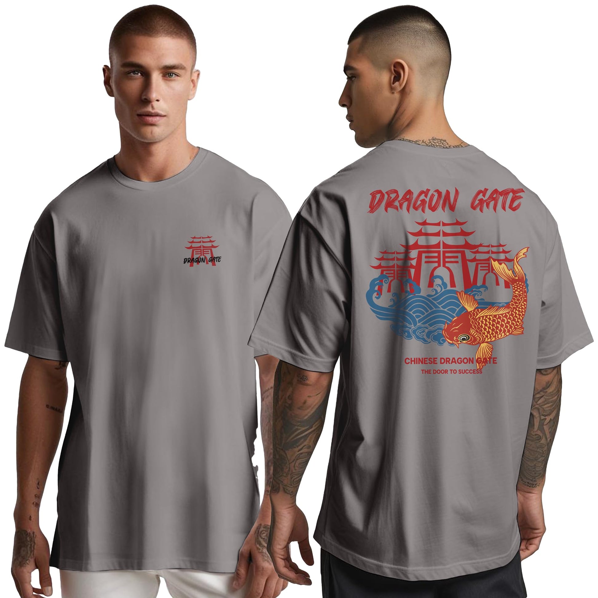 Peppyzone Mens Oversized Fit T-Shirt (PZ-OST-Trendy48_Grey