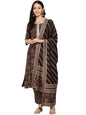 Libas WomenS Silk Blend Kurta Sets (34619_Brown