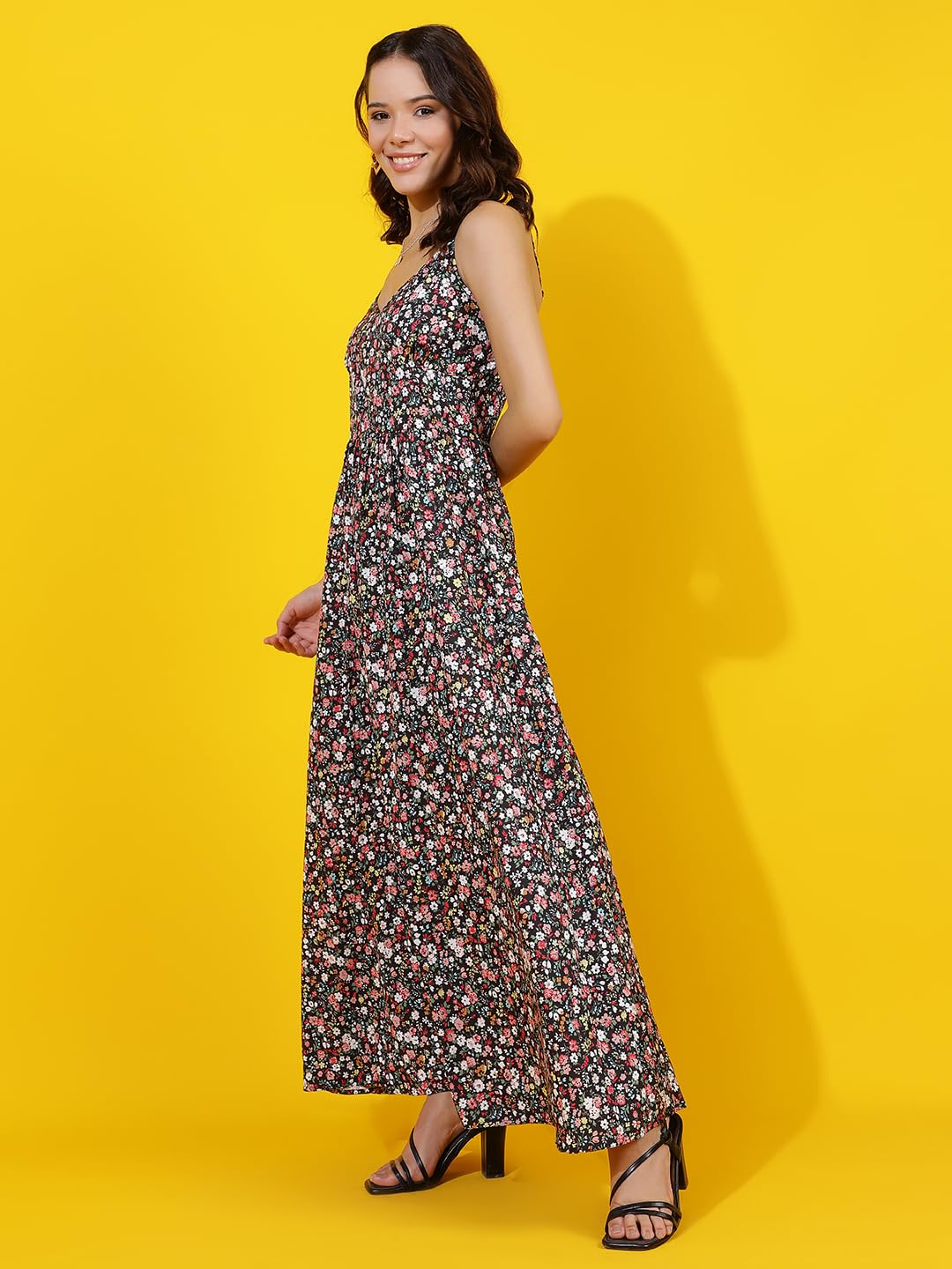Kotty WomenS Printed Fit And Flare Dress(Multicolored,M)