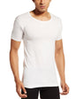 PRAKASAM COTTON Mens Combed Cotton Round Neck Half Sleeve White Vest with Extended Length for Easy Tuck (Gold) Pack of 5