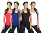 Lyra WomenS Stretchable Premium Cotton Racerback Tank Top (Pack Of 4)