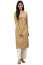 Aurelia Women Turquoise Acrylic Lurex Solid Yarn Dyed Straight Fit Kurta_22Noa13536-604865_Xxl