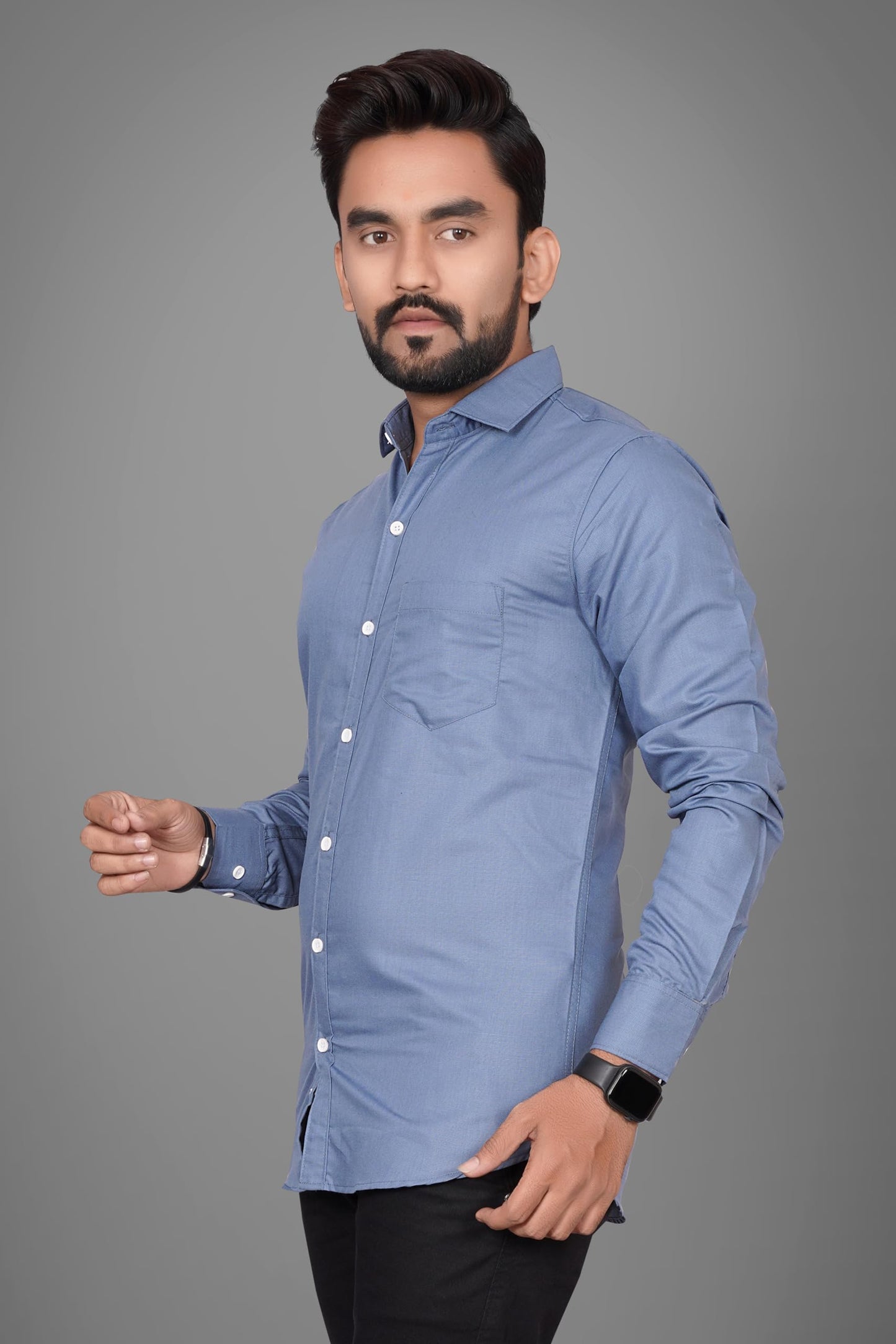 Besix Full Sleeve Grey Formal Shirt For Men Cotton Regular Fit Casual - Pure Premium Branded Shirts For Men Formal Stylish Slim
