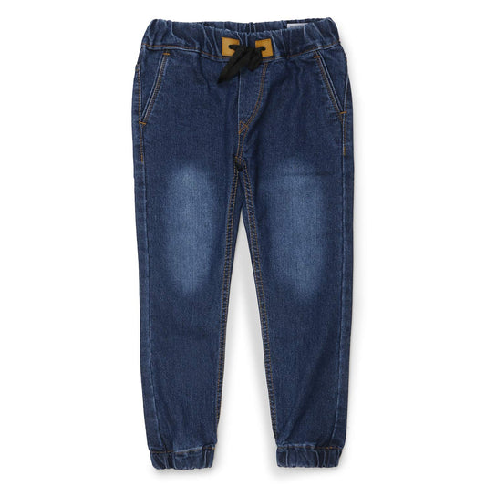 Urbano Juniors Boys Blue Slim Fit Stretchable Jogger Jeans (junhpsjoggerboy-mblue-13-14)