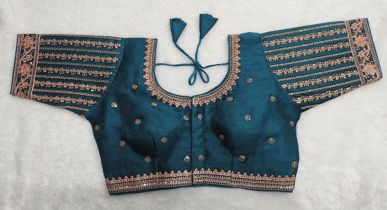 Vihu Fashion WomenS Readymade Blouse Embroidery Multi Coding Gold Thread Indian Ethnic Designer Stitched WomenS Readymade Sare