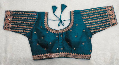 Vihu Fashion WomenS Readymade Blouse Embroidery Multi Coding Gold Thread Indian Ethnic Designer Stitched WomenS Readymade Sare