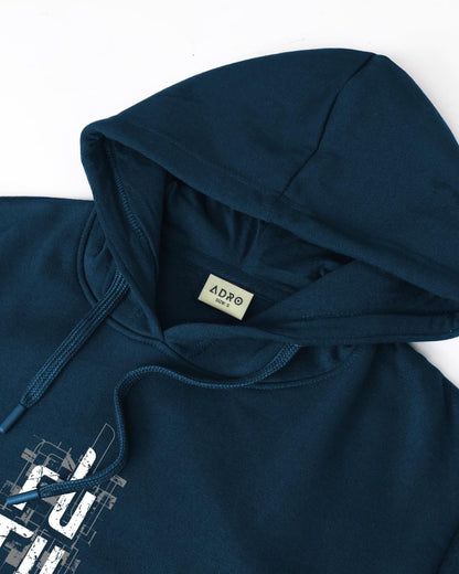 ADRO Men's Cotton Blend Neck Hooded Sweatshirt (H24-FTR-SB)