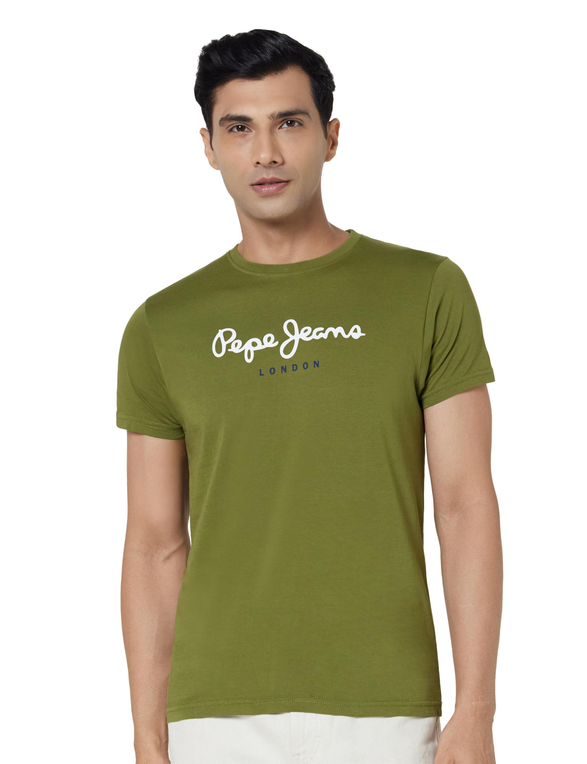 Men'S Green Logo Print T-Shirt