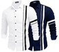 Zartha MenS Regular Fit Striped Pattern Cotton Blend Shirt With Collared Neck Long Sleeve And Standard Length | Shirt For Man