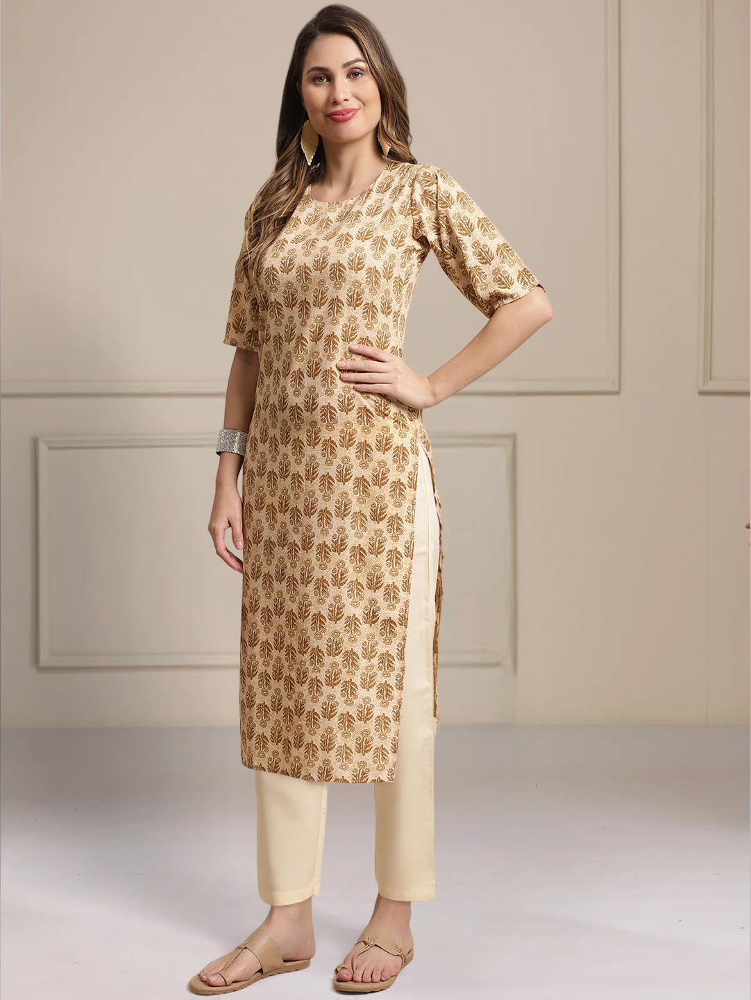 Tee Projekt Printed Crepe Kurti & Pant Set For Women Festival Wear Stylish Kurta Set