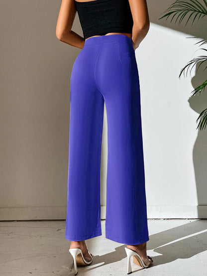 Shasmi Royal Blue Womens Dress Pants Stretchy Work Slacks Business Casual Office Bootcut Leg Elastic Waist Regular Fit Plazzo T