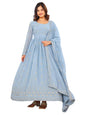 Fashion Basket Georgette Anarkali Kurta For Women Sky Blue