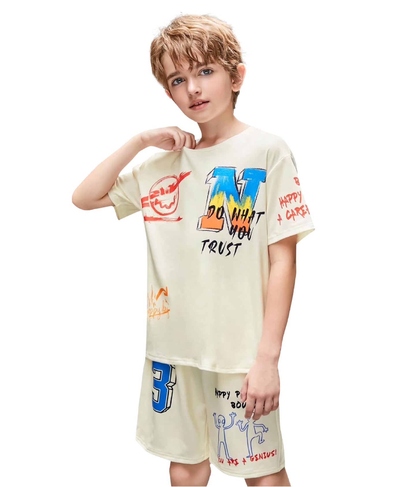 Kyda Kids100% Pure Cotton Premium Printed BoyS Tshirt And Shorts Set