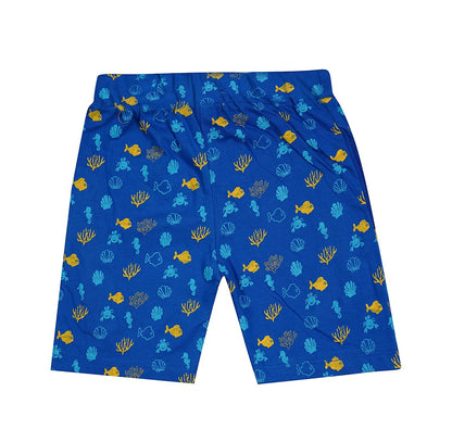 Kyda Kids 100% Cotton Printed Shorts For Boys And Girls - Multicolor Shorts Fo Unisex Kids (Pack Of 2)