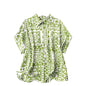 Gufrina WomenS Polyester Shirt With Pocket Half Raglan Sleeves Spread Collar Neck Geometric Printed Relaxed Fit And Standard Le