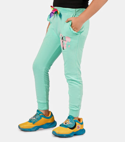 Kyda Kids Cotton Printed Regular Fit Track Pants For Girls (Pack Of 2)