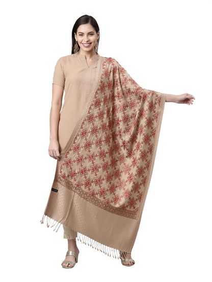 Pashmoda Women Roohani Kashmiri Aari Embroidery Stole (Size: 71X203 CM)
