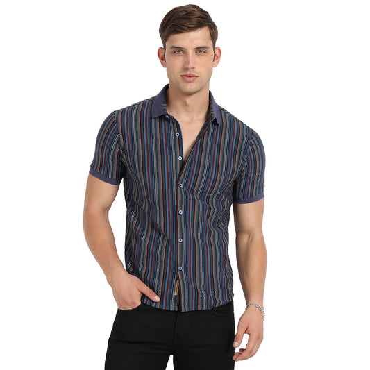 Campus Sutra Mens Regular Fit Shirt (CBSCSUM23_CSMSSRT5651_Multicolour