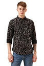 Dennis Lingo Men Black 100% Cotton Full Sleeve Spread Collar Printed Shirts
