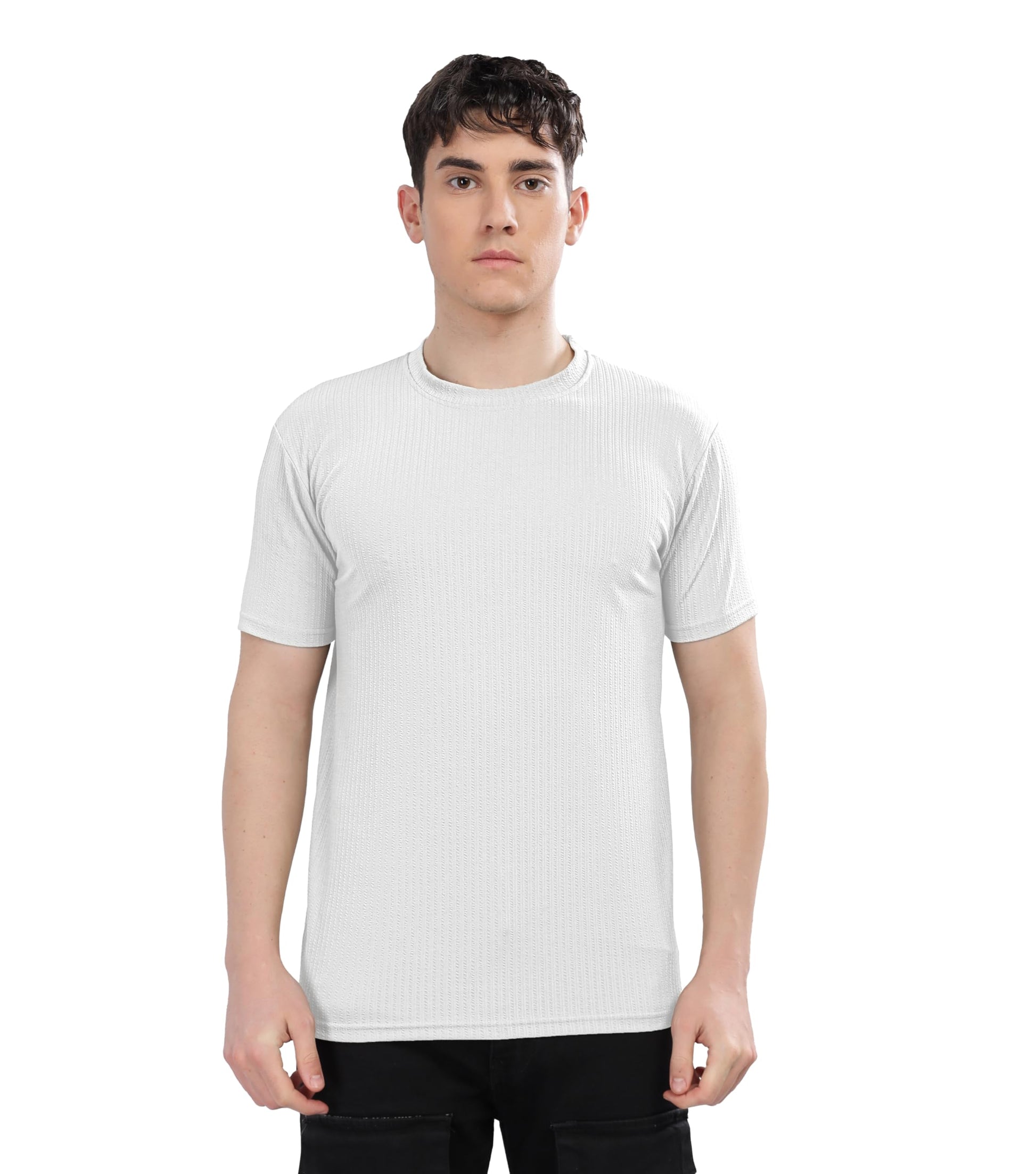 SHODOX Mens Polycotton Solid Round Neck Regular Fit Tshirt (Pack of 1) White