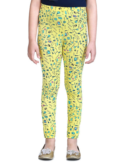 Girls Regular Fit Ankle Length Cotton Leggings (Pack Of 2)