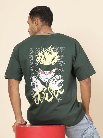 Rigo Terry Printed Oversized T-Shirt for Men | Drop Shoulder, Half Sleeves T-Shirt for Men | Oversized Baggy Fit T-Shirt for Men