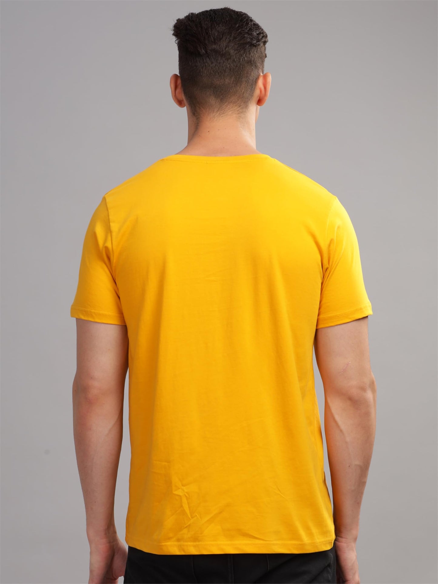 ADRO Mens Printed T Shirt - Premium Cotton Graphic Printed Tshirt - Mustard T-Shirt - RN24-FECT-MU