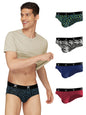 XYXX Mens Underwear Shuffle IntelliSoft Antimicrobial Micro Modal Brief Pack of 5 (Camo Monocrom;Lighting Bolt;Yoga Pet;Twiligh