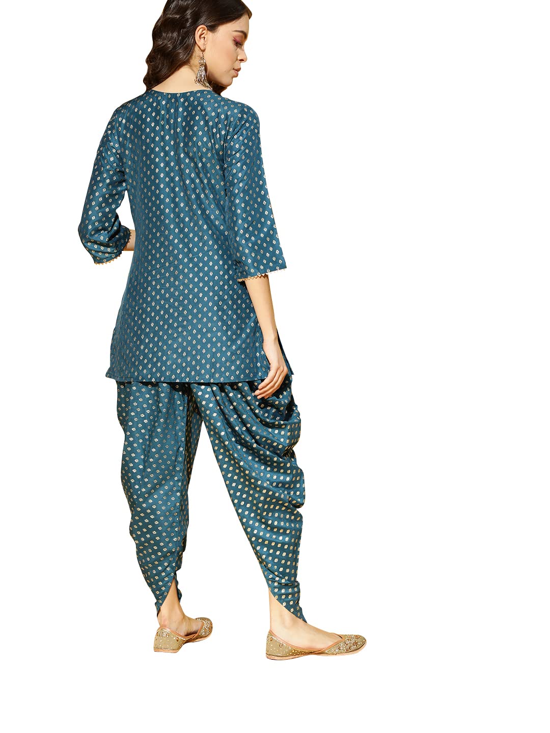 ZIYAA Women's Art Silk Salwar Suit Set (ZIKUCH3576ANDDH-S_